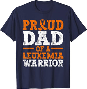 Proud Dad Of A Leukemia Warrior Blood Cancer Father's Day T-Shirt - T-Shirt | Navy