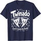 Twinado Can't Catch Us Both Funny Twin Kids Boy Girl T-Shirt - T-Shirt | Navy