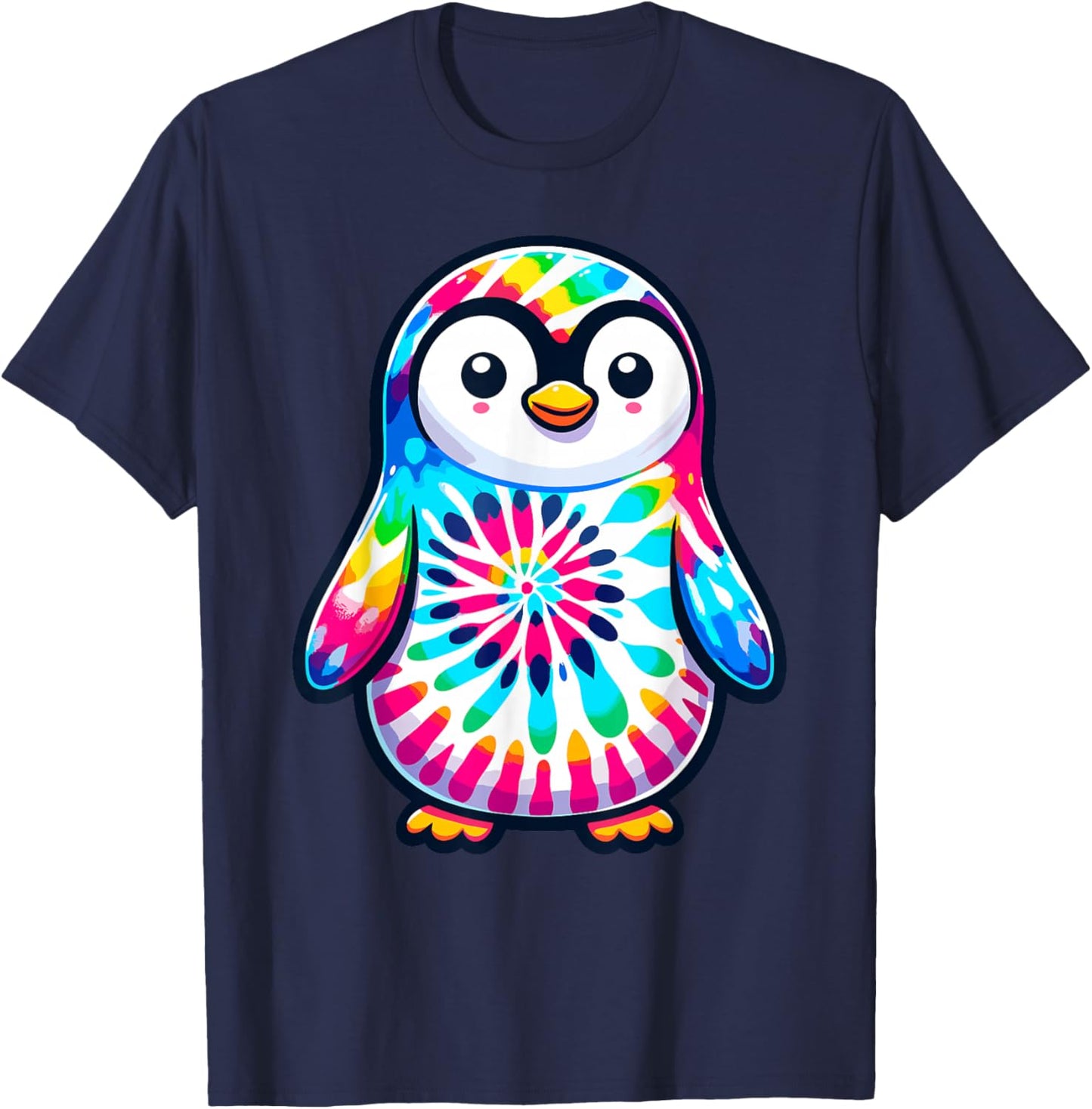 Tie Dye Penguin Lover Shirt Psychedelic Penguin T-Shirt - T-Shirt | Navy