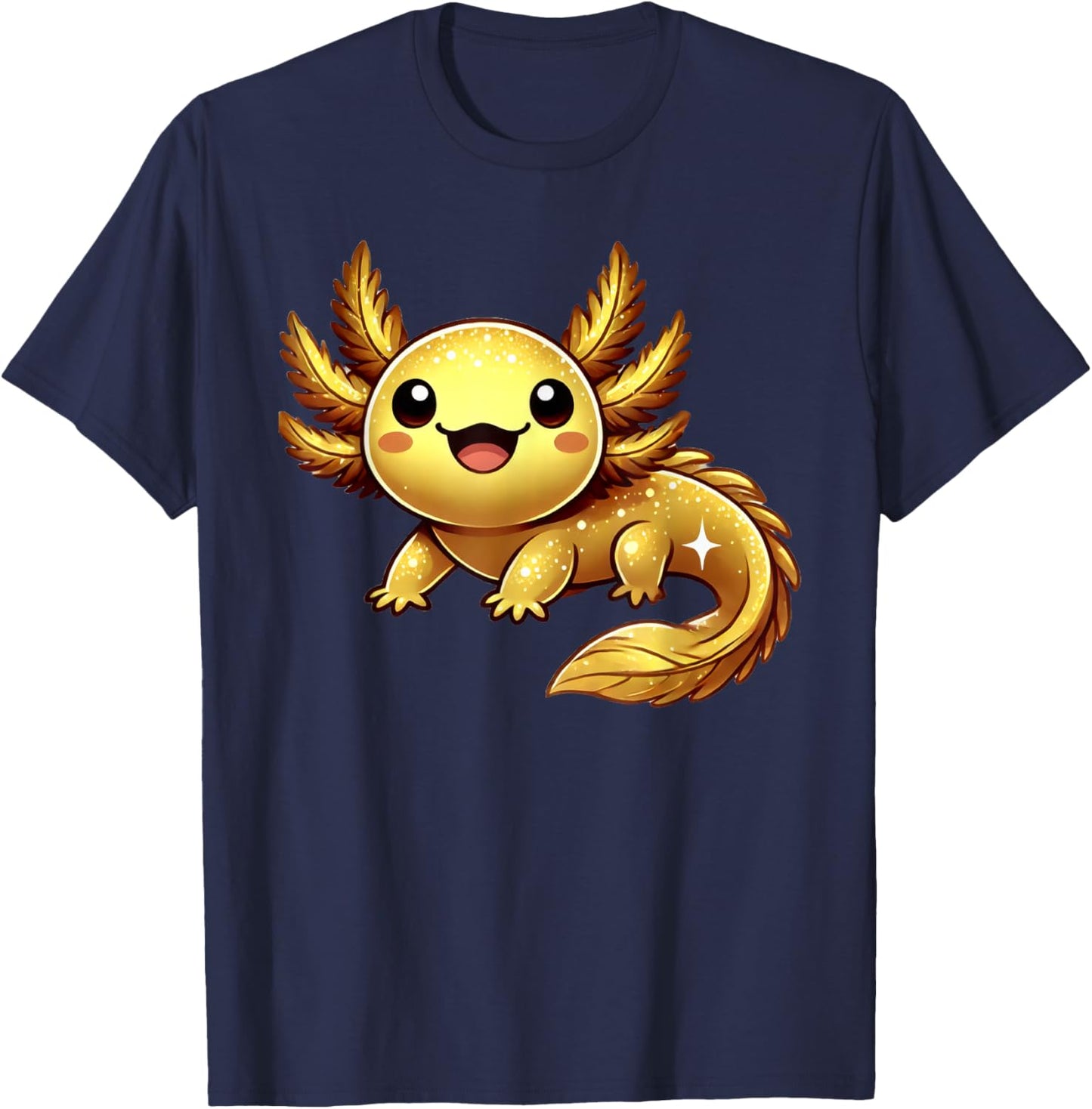 Gold Axolotl Cute Axolotls Lover T-Shirt - T-Shirt | Navy
