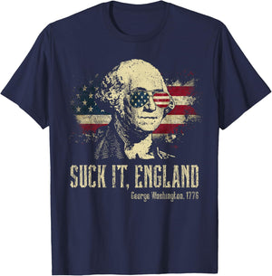 Suck It England Funny George Washington 1776 USA 4th Of July T-Shirt - T-Shirt | Navy