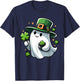 Saint Patricks Day Ghost Clover Pocket Cute My Boo Men Women T-Shirt - T-Shirt | Navy