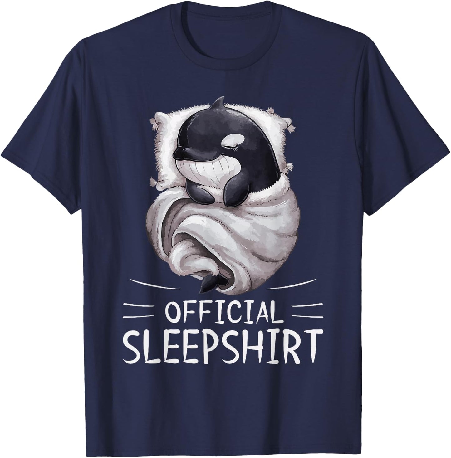 Orca Whale Animal Official Sleepshirt Pajamas Nightgown T-Shirt - T-Shirt | Navy
