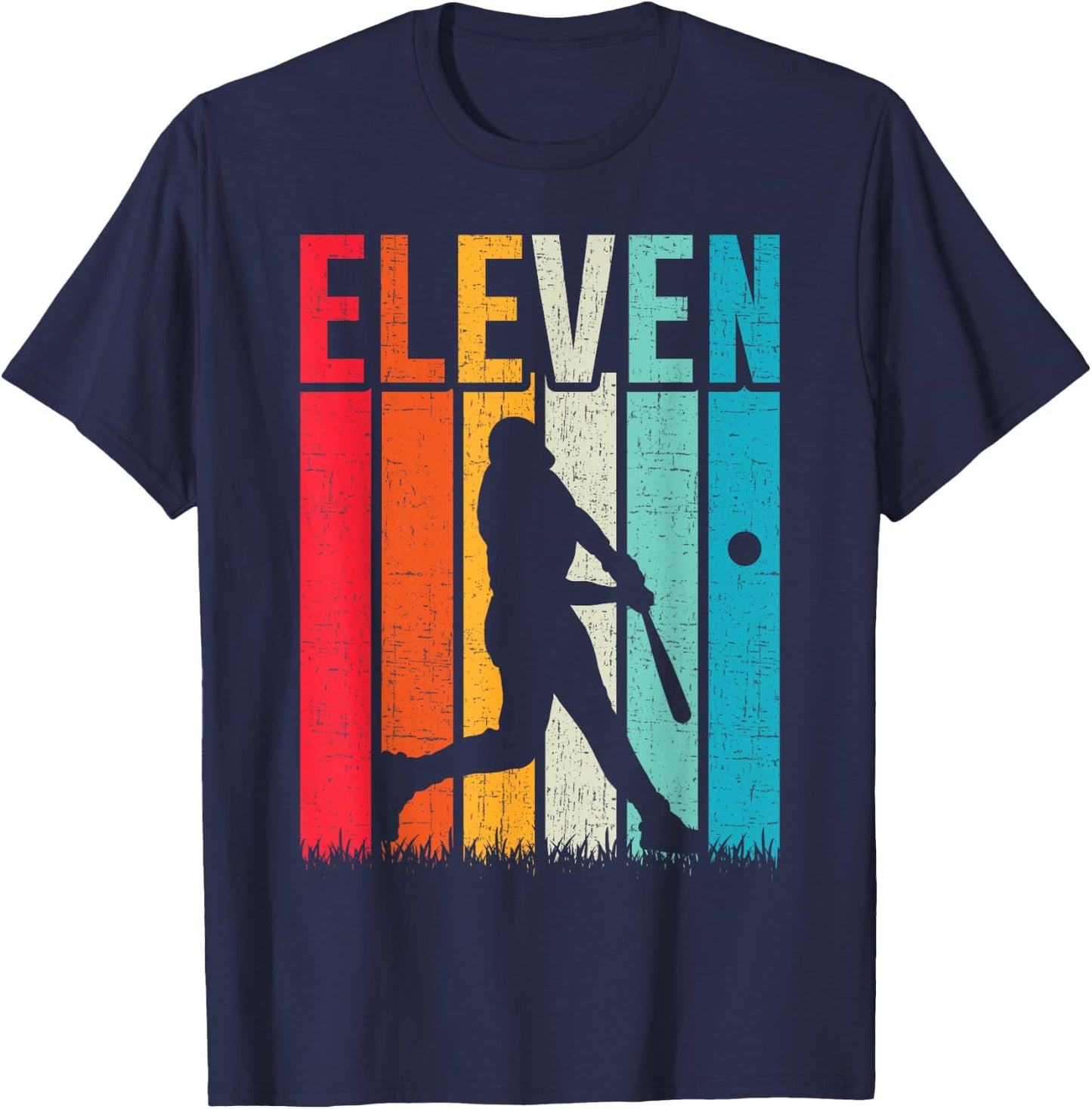 11th Birthday Retro Baseball 11 Years Old Boy Girl T-Shirt - T-Shirt | Navy