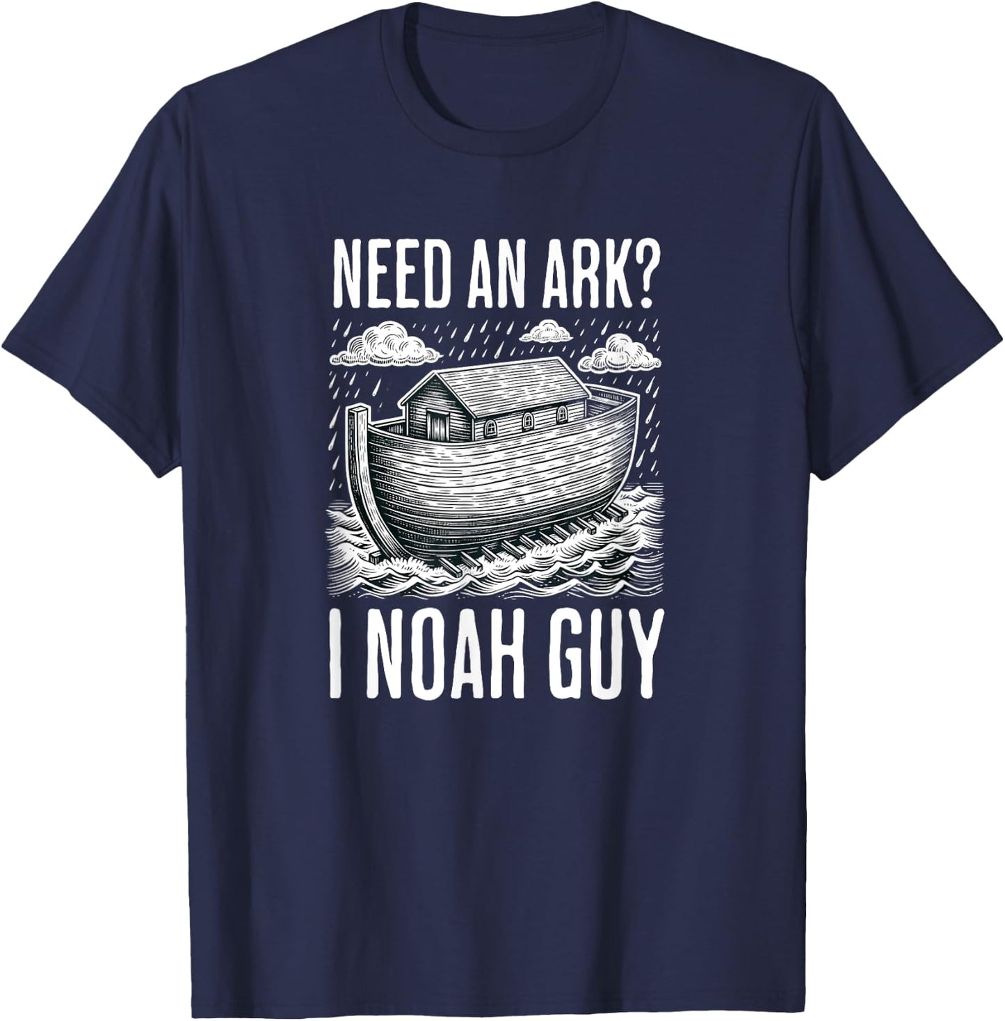 Funny Jesus Meme Christian God Noah's Ark Faith T-Shirt - T-Shirt | Navy