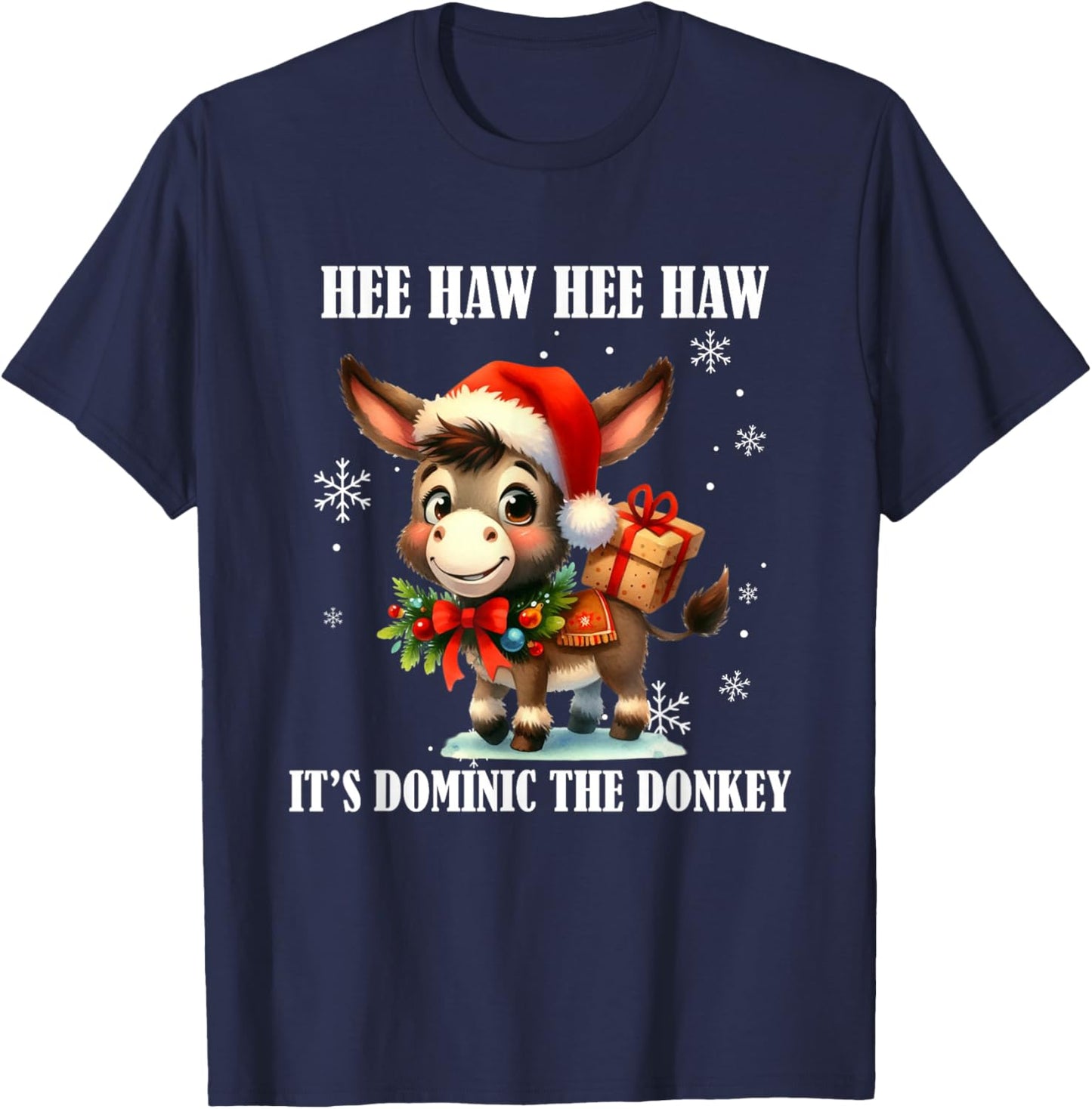 Fun Ugly Christmas Traditions Celebration Funny Christmas Italian Christmas Donkey Dominic The Donkey T-Shirt - T-Shirt | Navy