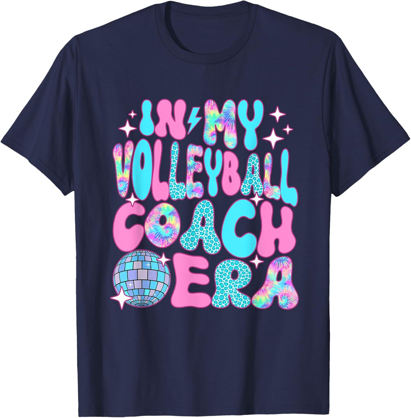 Disco In My Volleyball Coach Era T-Shirt - T-Shirt | Navy