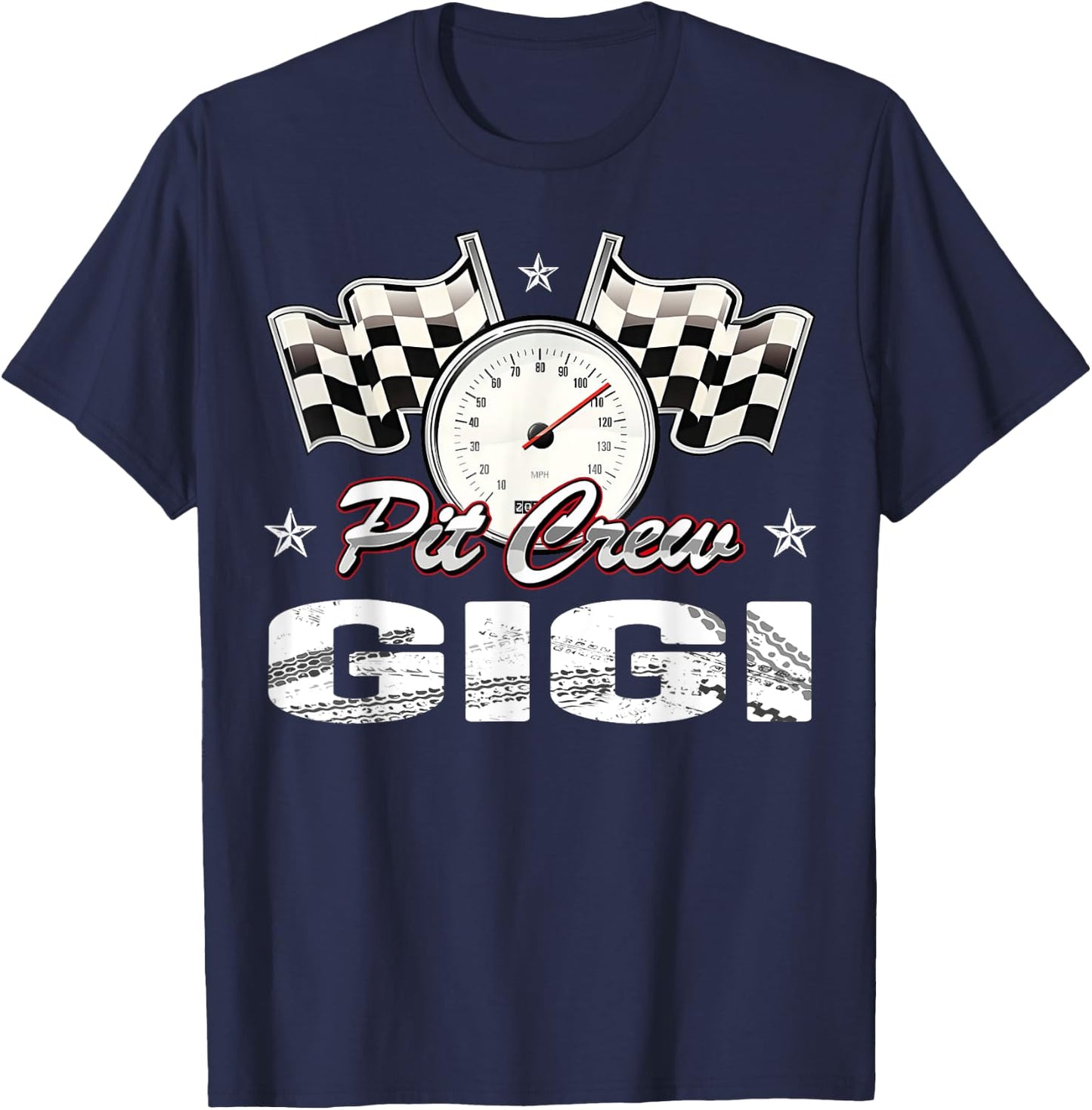 Pit Crew Gigi Race Car Birthday Racing Car Family T-Shirt - T-Shirt | Navy