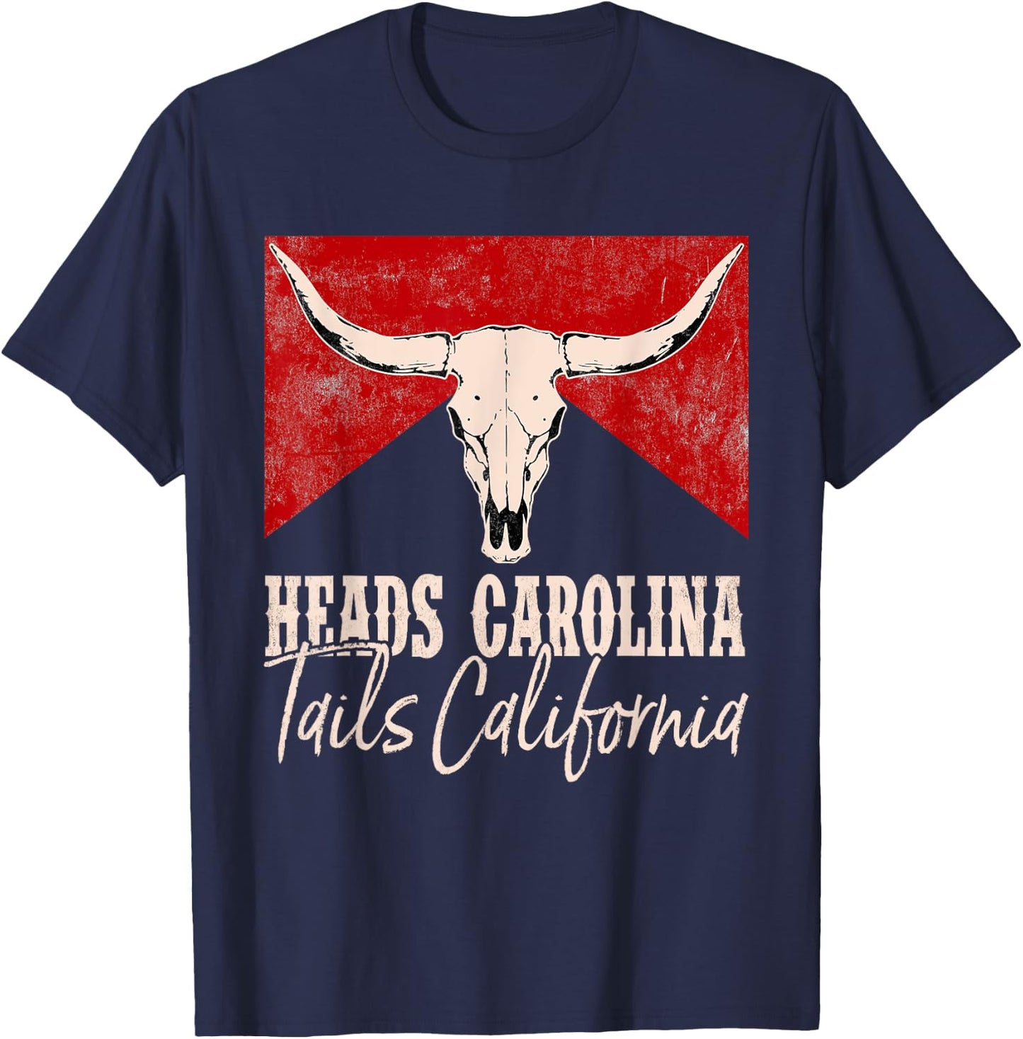 Heads Carolina Tails California Western 90's Style Costume T-Shirt - T-Shirt | Navy