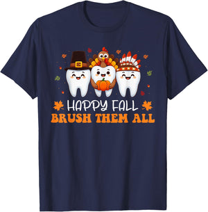 Pumpkin Tooth Dentist Fall Cute Dental Thanksgiving Dentist T-Shirt - T-Shirt | Navy
