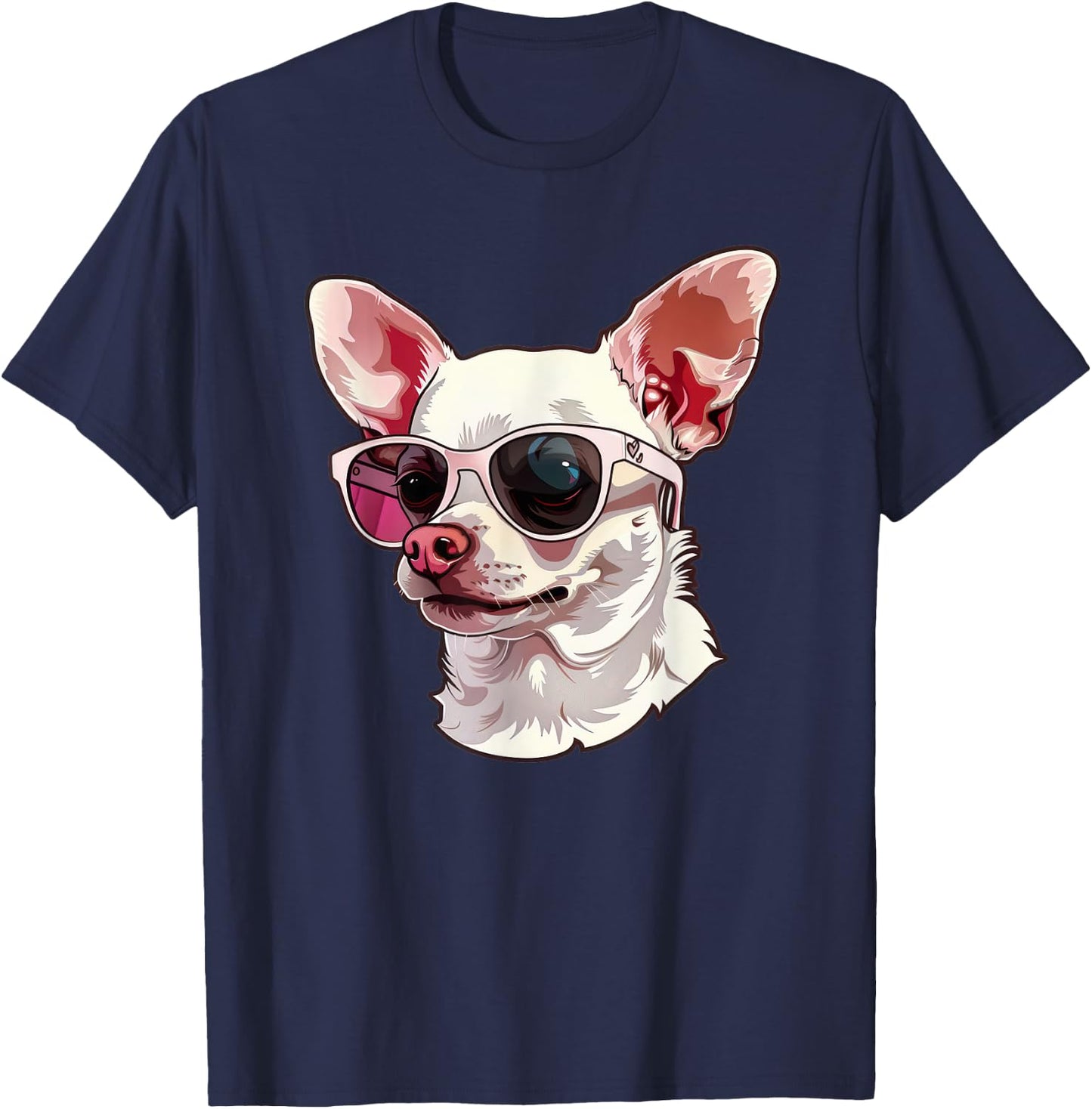 Cute Chihuahua Dog Sunglasses Men Women Kids T-Shirt - T-Shirt | Navy