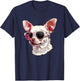 Cute Chihuahua Dog Sunglasses Men Women Kids T-Shirt - T-Shirt | Navy
