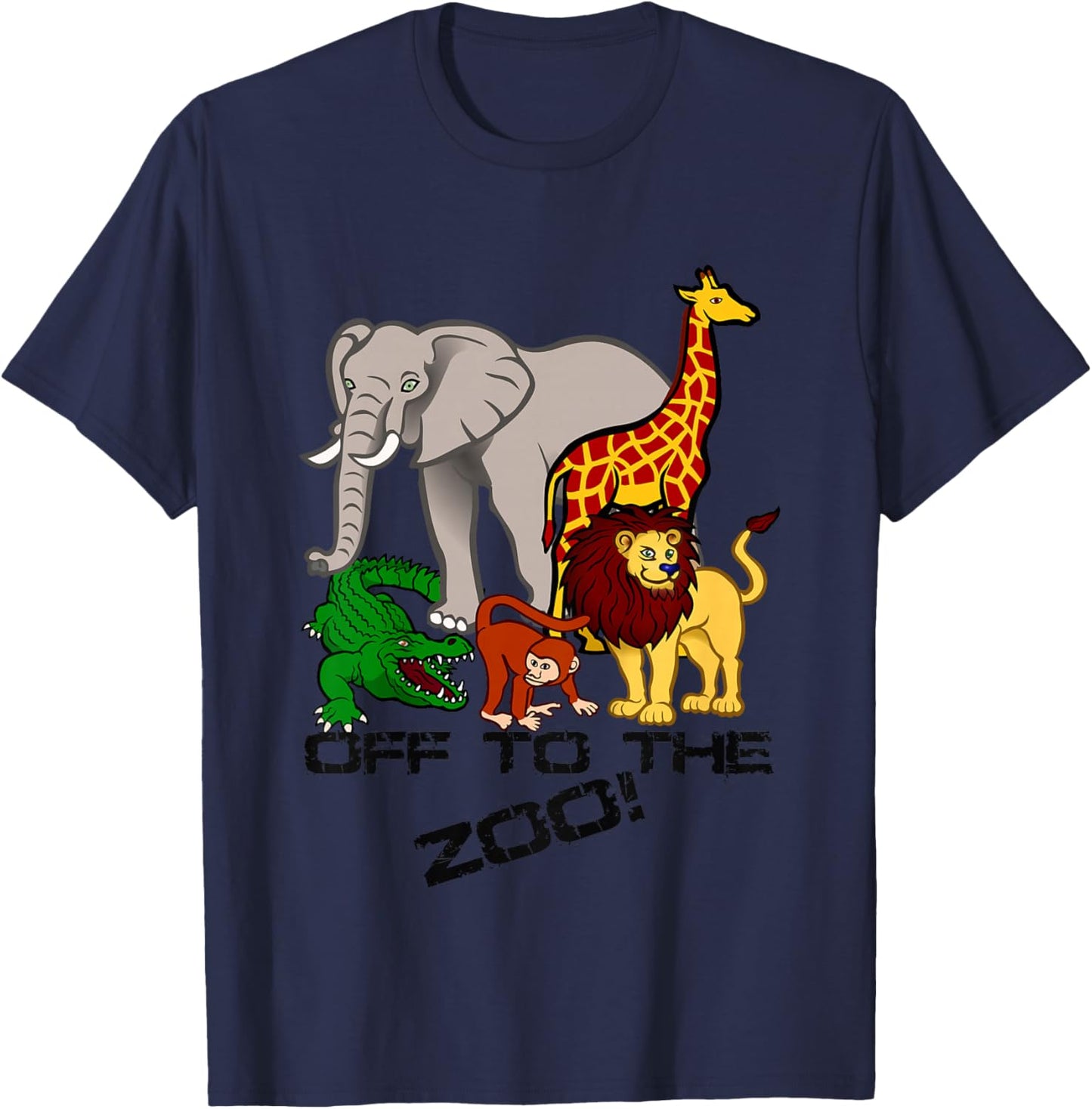 Off To The Zoo Animal Boys Girls Child Trip Vacation T-Shirt - T-Shirt | Navy