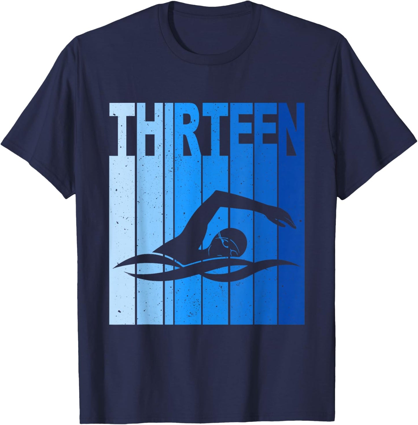 13th Birthday Swimming 13 Year Old Birthday Swimmer T-Shirt - T-Shirt | Navy
