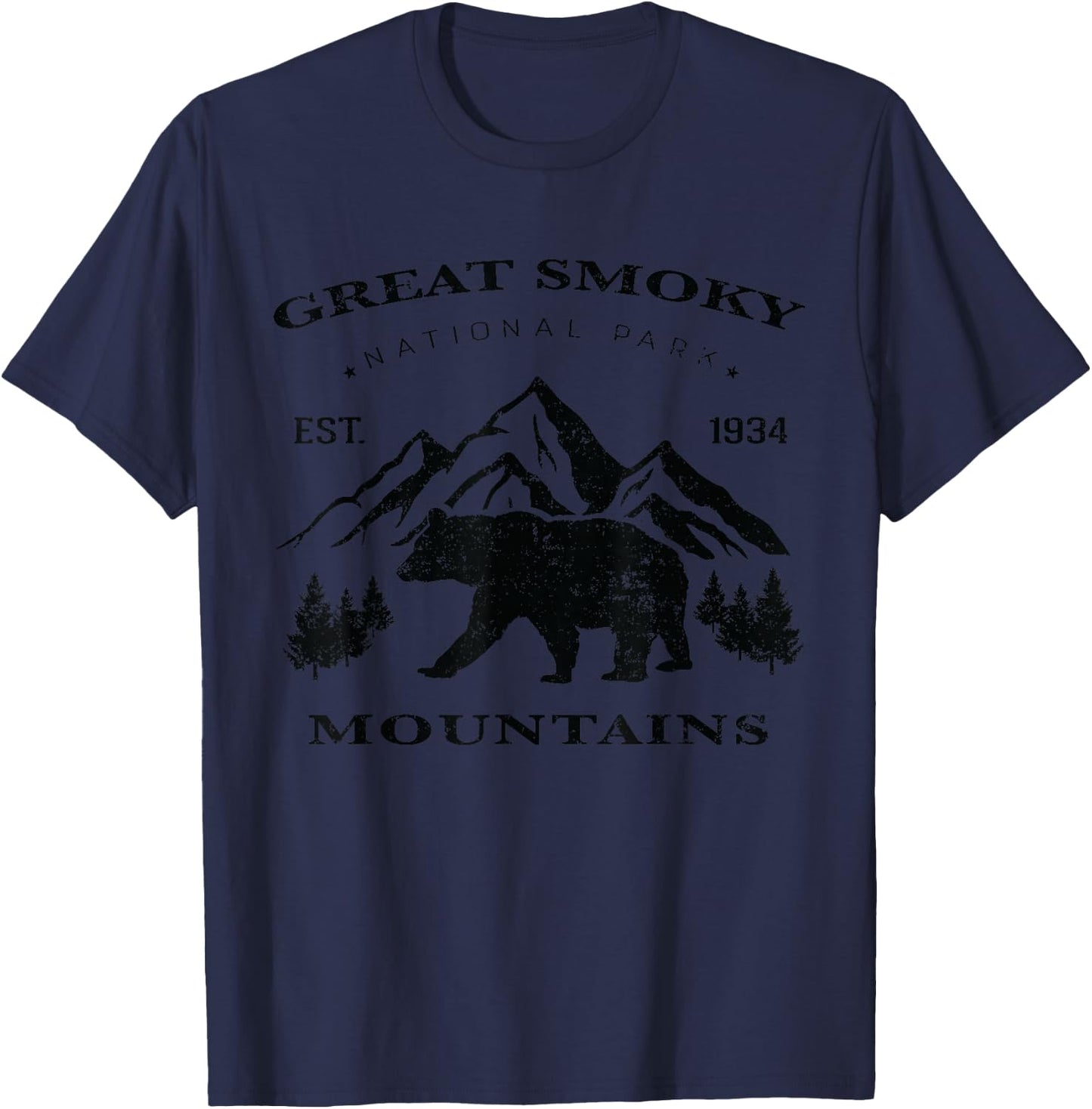 Vintage Great Smoky Mountains National Park kids Hiking T-Shirt - T-Shirt | Navy