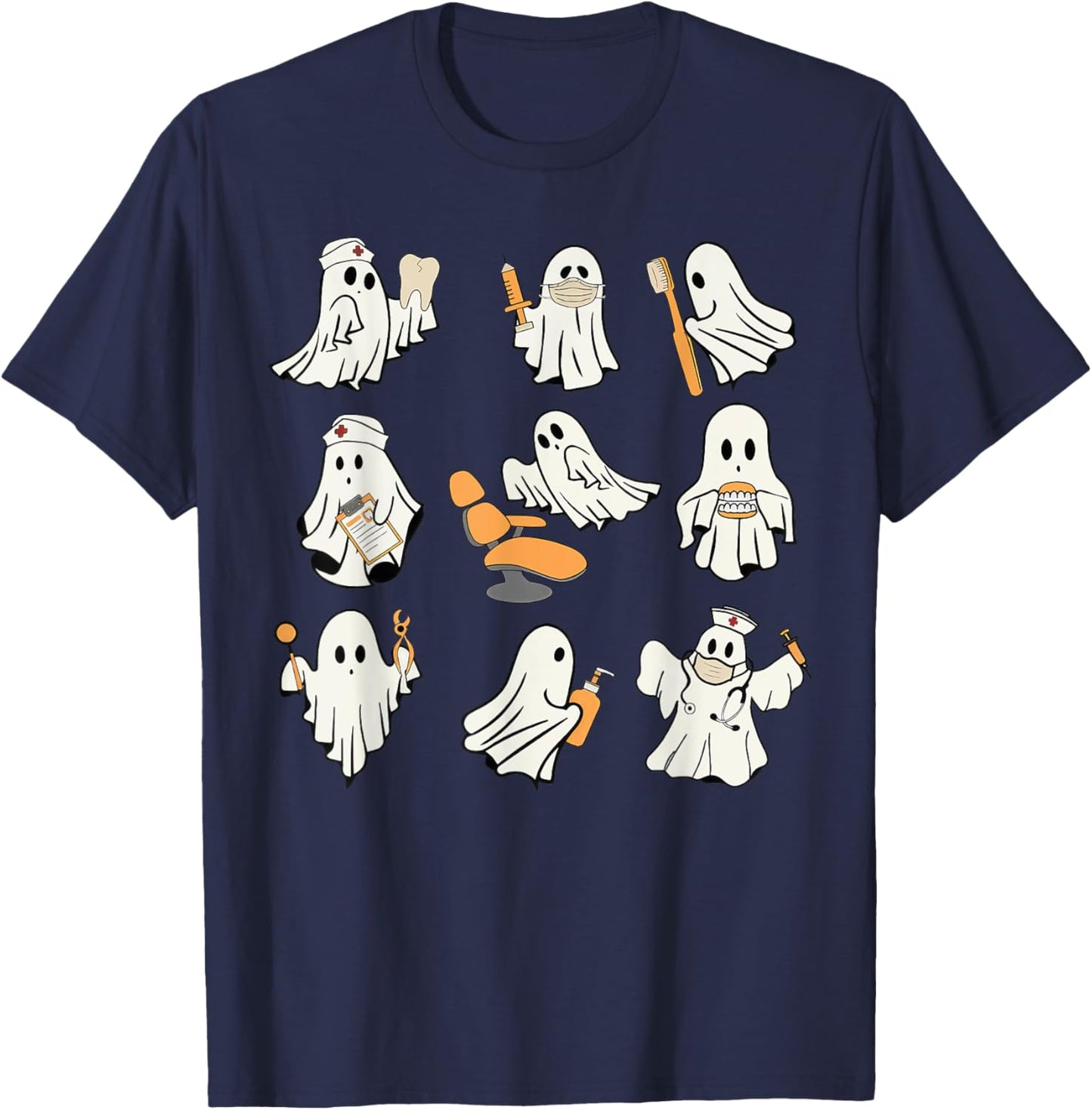 Halloween Dentist Dental Assistant Dental Hygiene T-Shirt - T-Shirt | Navy