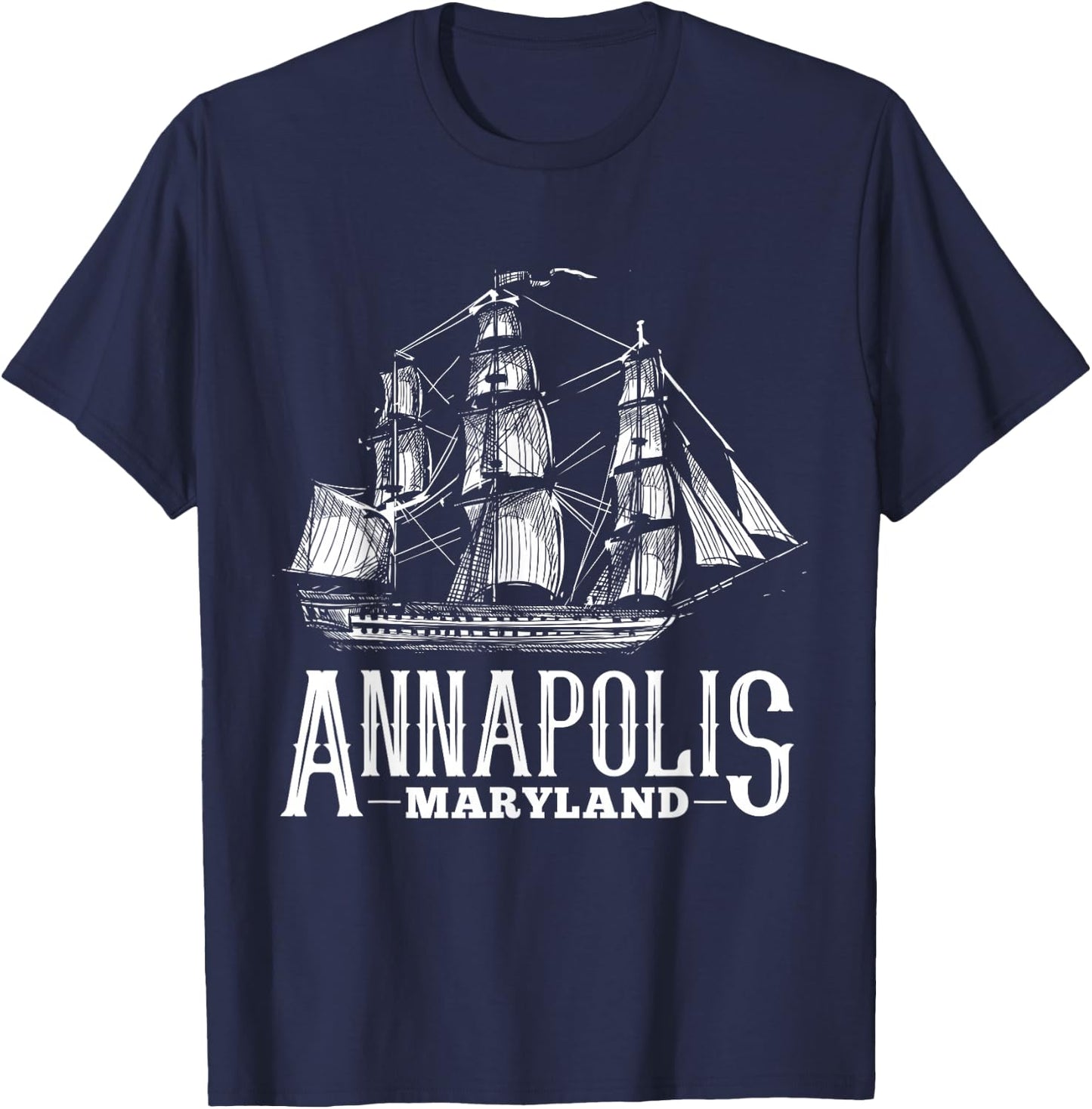 Annapolis Maryland Sailboat Sailing Nautical Annapolis MD T-Shirt - T-Shirt | Navy