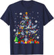 Christmas Tree Light Santa Pigeon Bird Lover T-Shirt - T-Shirt | Navy