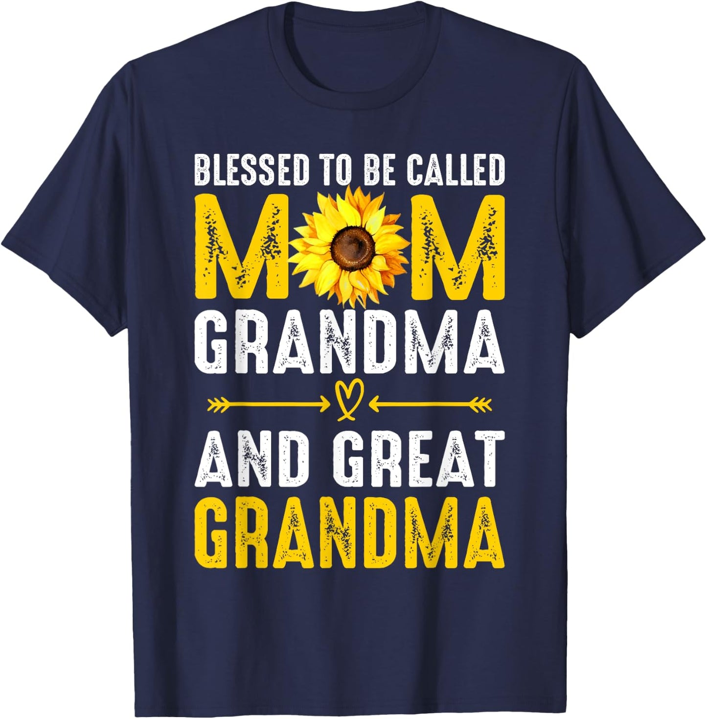 Blessed To Be Called Mom Grandma Great Grandma Mother's Day T-Shirt - T-Shirt | Navy