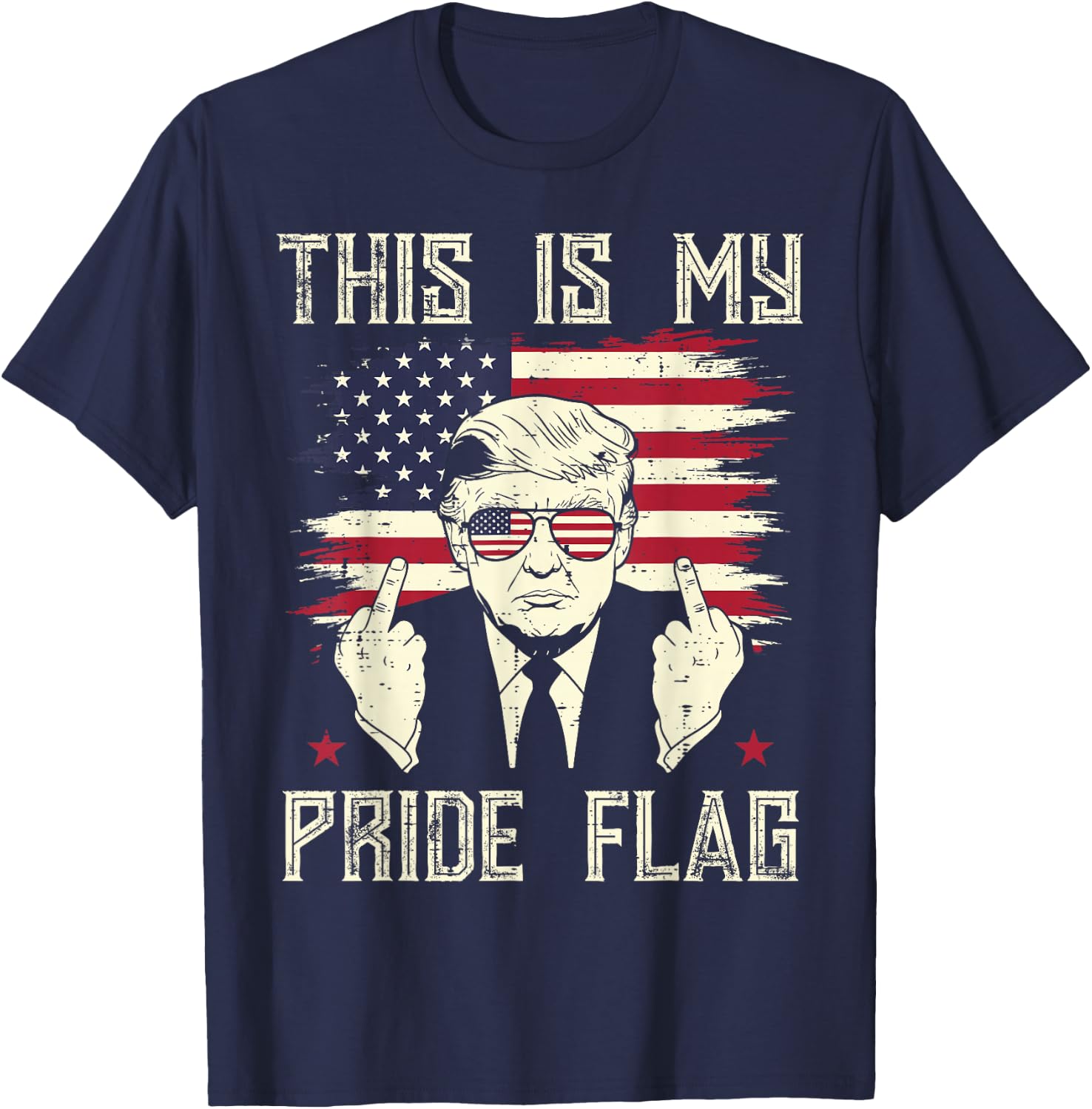 Funny American Flag USA 4th of July Patriotic Men Women T-Shirt - T-Shirt | Navy