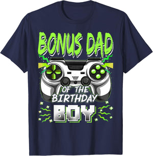 Bonus Dad Of The Birthday Boy Video Game Bday Party T-Shirt - T-Shirt | Navy