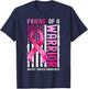 Friend Of A Warrior Breast Cancer USA Flag Awareness Pink T-Shirt - T-Shirt | Navy