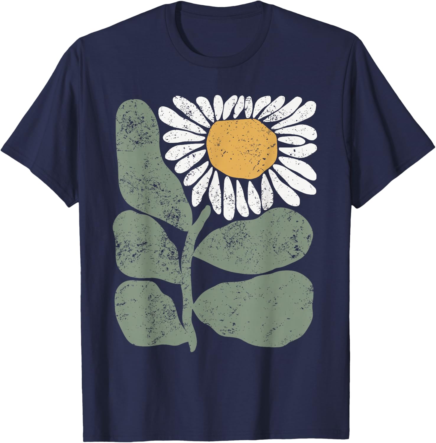 Vintage Boho Wildflower Retro Botanical Wildflower Gardener T-Shirt - T-Shirt | Navy