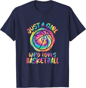 Just A Girl Who Loves Basketball Girls Basketball Player T-Shirt - T-Shirt | Navy