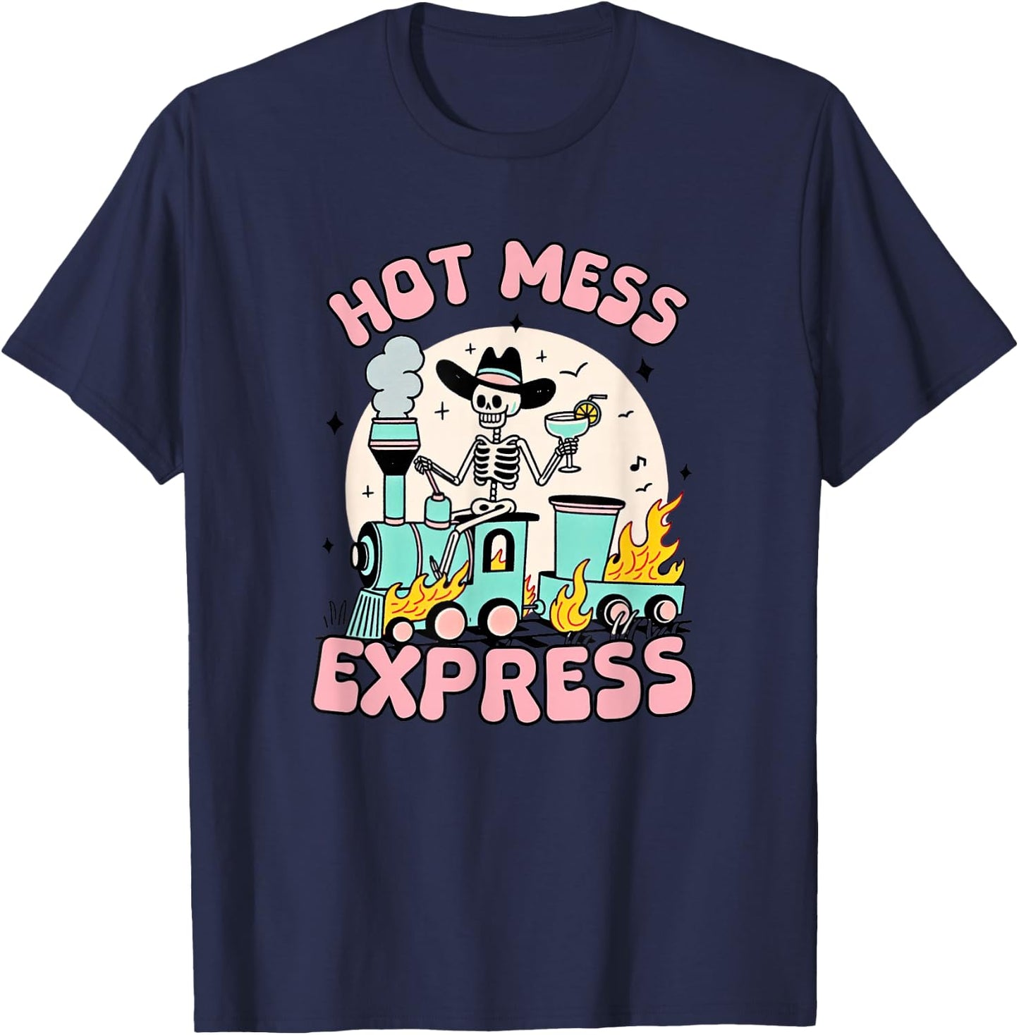 Snarky Hot Mess Express Funny T-Shirt - T-Shirt | Navy