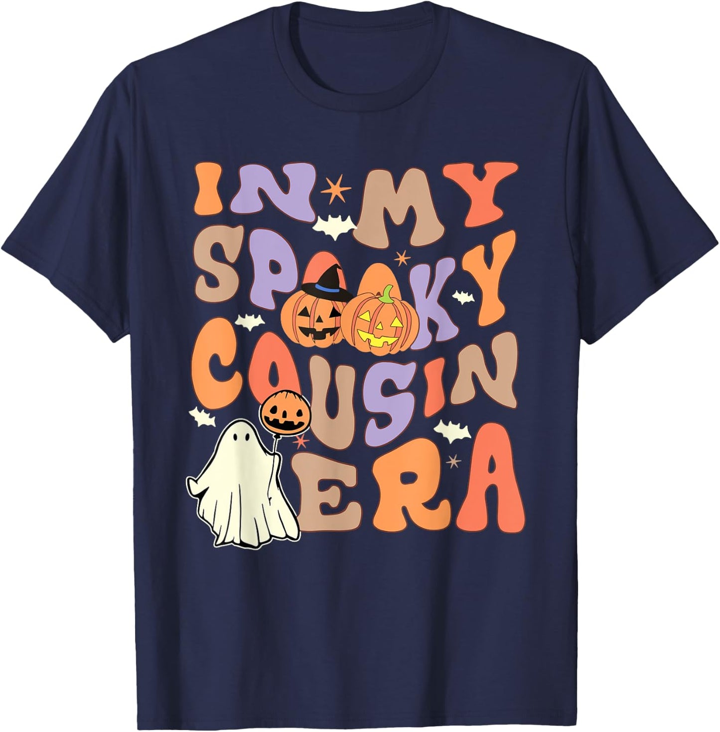 In My Spooky Cousin Era Spooky Ghost Family Matching T-Shirt - T-Shirt | Navy