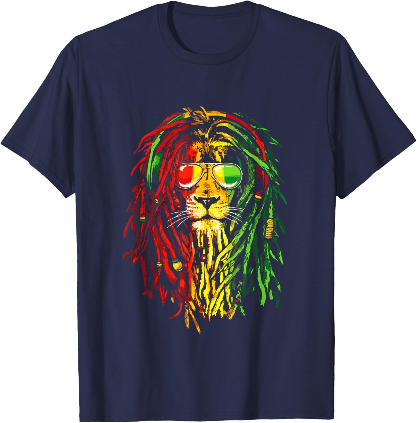 Reggae Music lovers , Jamaican royal lion T-Shirt - T-Shirt | Navy