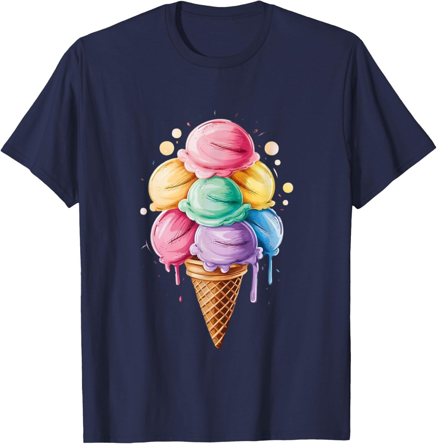 Ice Cream Gift Girls & Women - Ice Cream Cone T-Shirt - T-Shirt | Navy