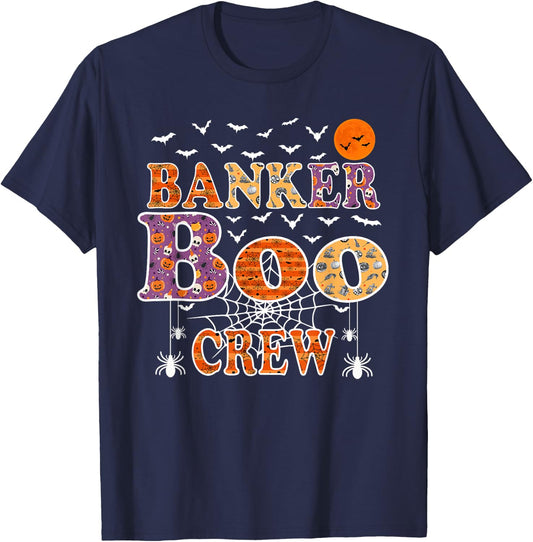 Banker Boo Crew Shirt Funny Halloween Costume T-Shirt - T-Shirt | Navy