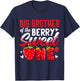 Big Brother Of The Berry Sweet One Strawberry 1st Birthday T-Shirt - T-Shirt | Navy