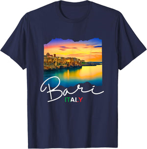 Italy Bari Souvenir / Sunset in Bari Italy T-Shirt - T-Shirt | Navy