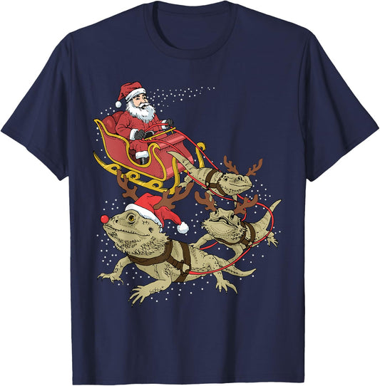 Bearded Dragon Christmas T-Shirt - T-Shirt | Navy