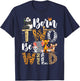 Born 2 Be Wild Birthday Decorations Girl Boy Baby Lion 2nd T-Shirt - T-Shirt | Navy
