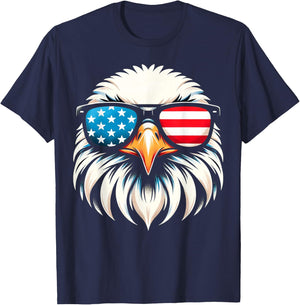 Patriotic Eagle Red White Blue USA Flag Eagle 4th of July T-Shirt - T-Shirt | Navy