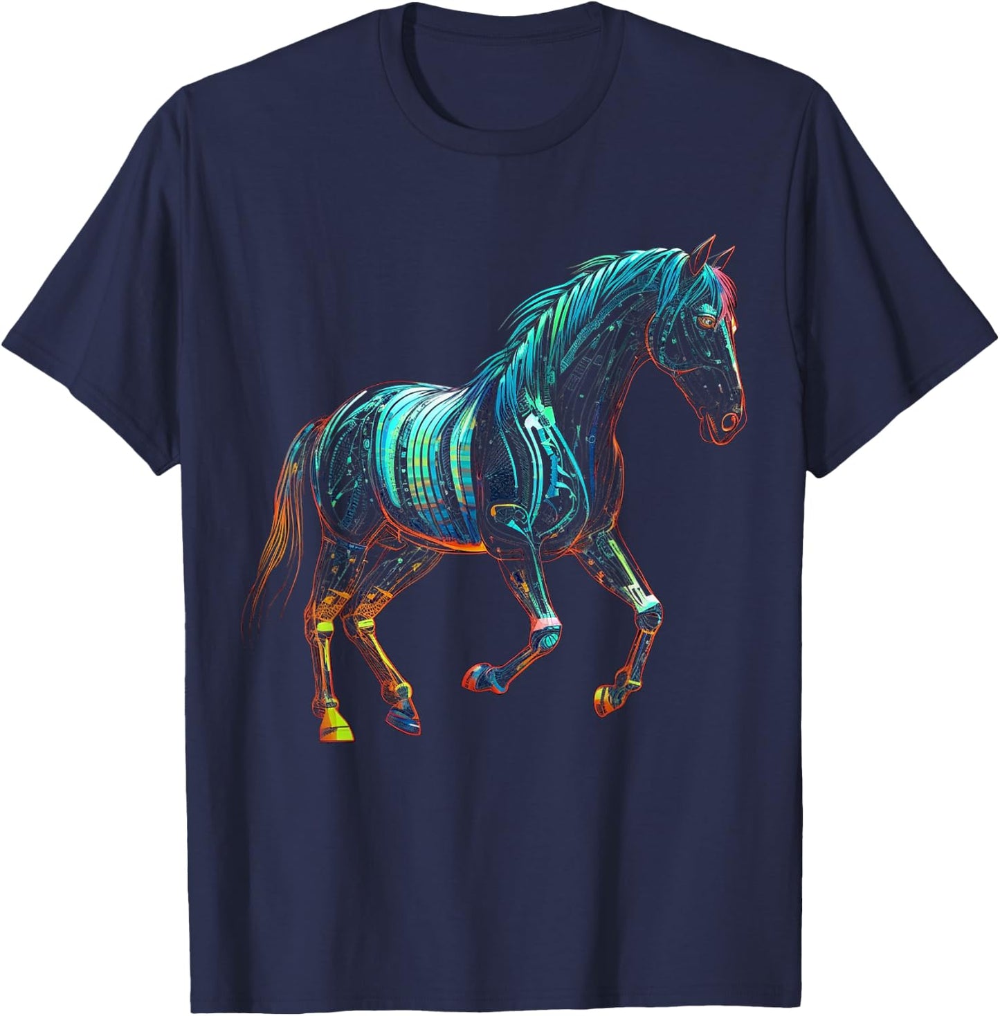 Horse artwork, animal horse T-Shirt - T-Shirt | Navy