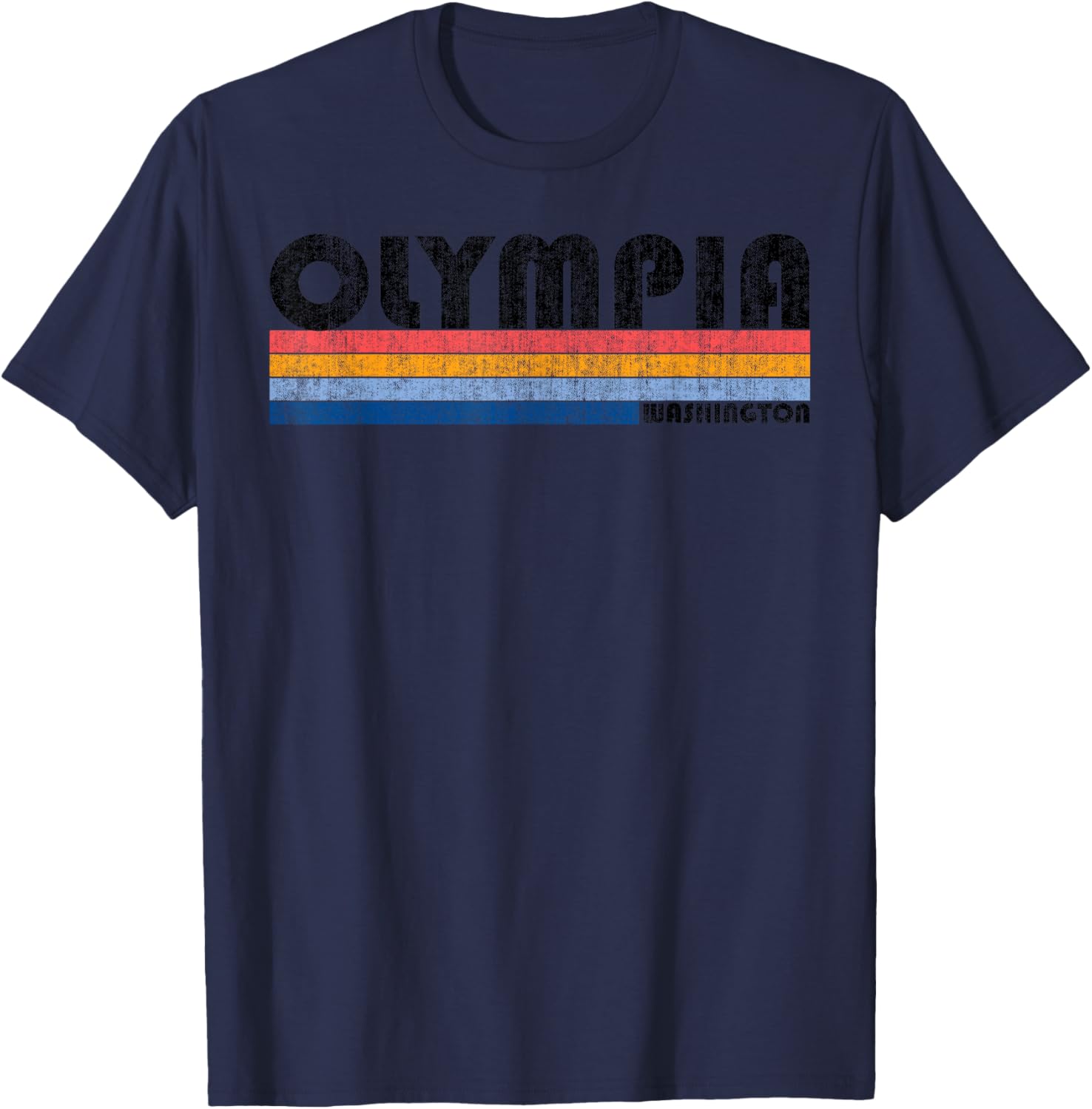 Vintage 1980s Style Olympia WA T Shirt T-Shirt - T-Shirt | Navy