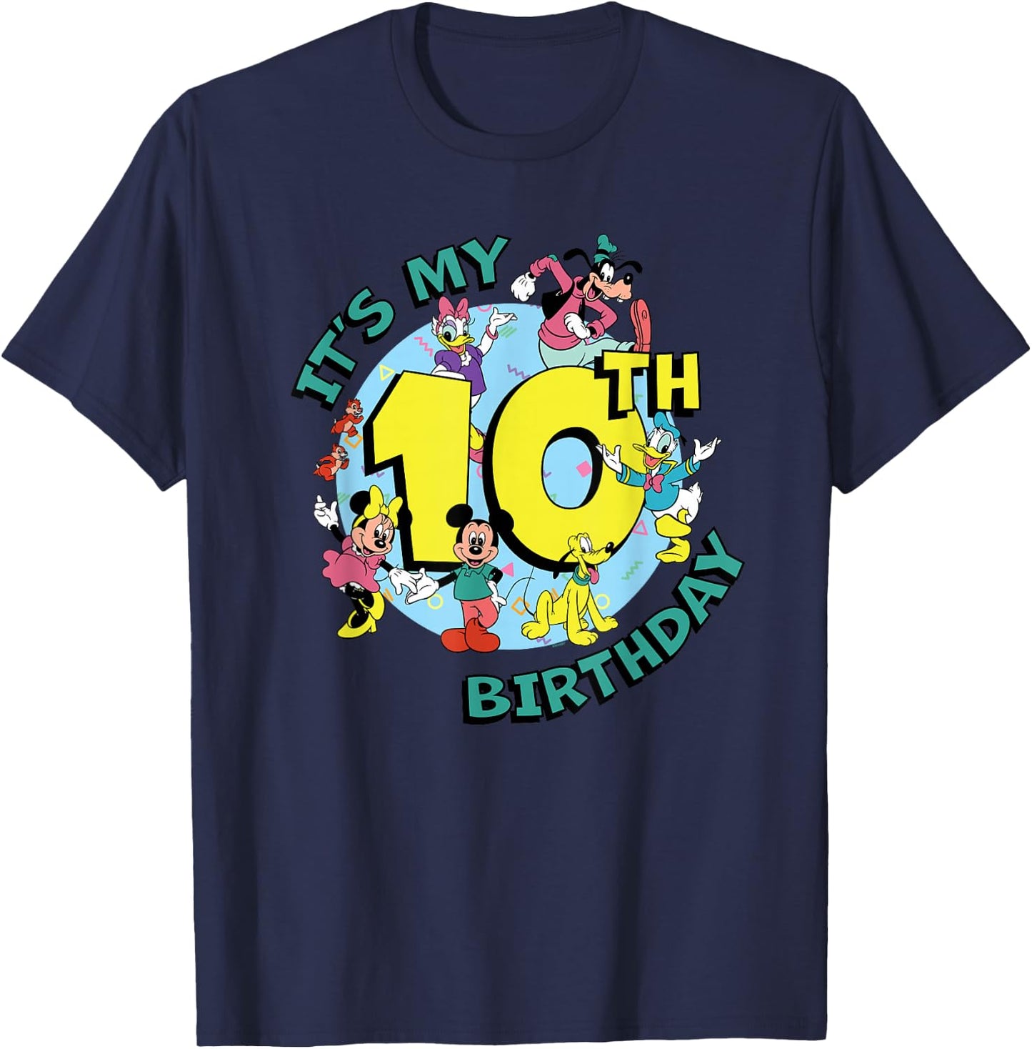 Disney Mickey and Friends It's My Tenth 10th Birthday T-Shirt - T-Shirt | Navy