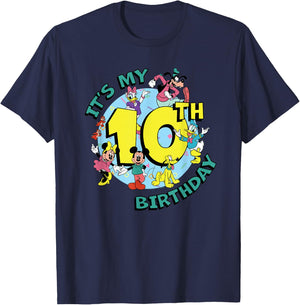Disney Mickey and Friends It's My Tenth 10th Birthday T-Shirt - T-Shirt | Navy