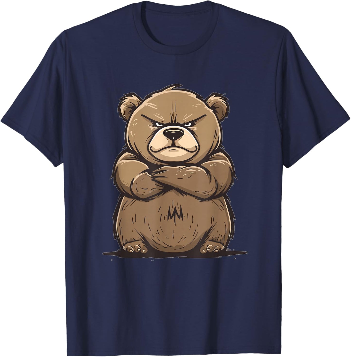Grumpy Grizzly Bear T-Shirt - T-Shirt | Navy