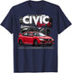 Civic Type R FK8 Japanese Car , Small, Black T-Shirt - T-Shirt | Navy