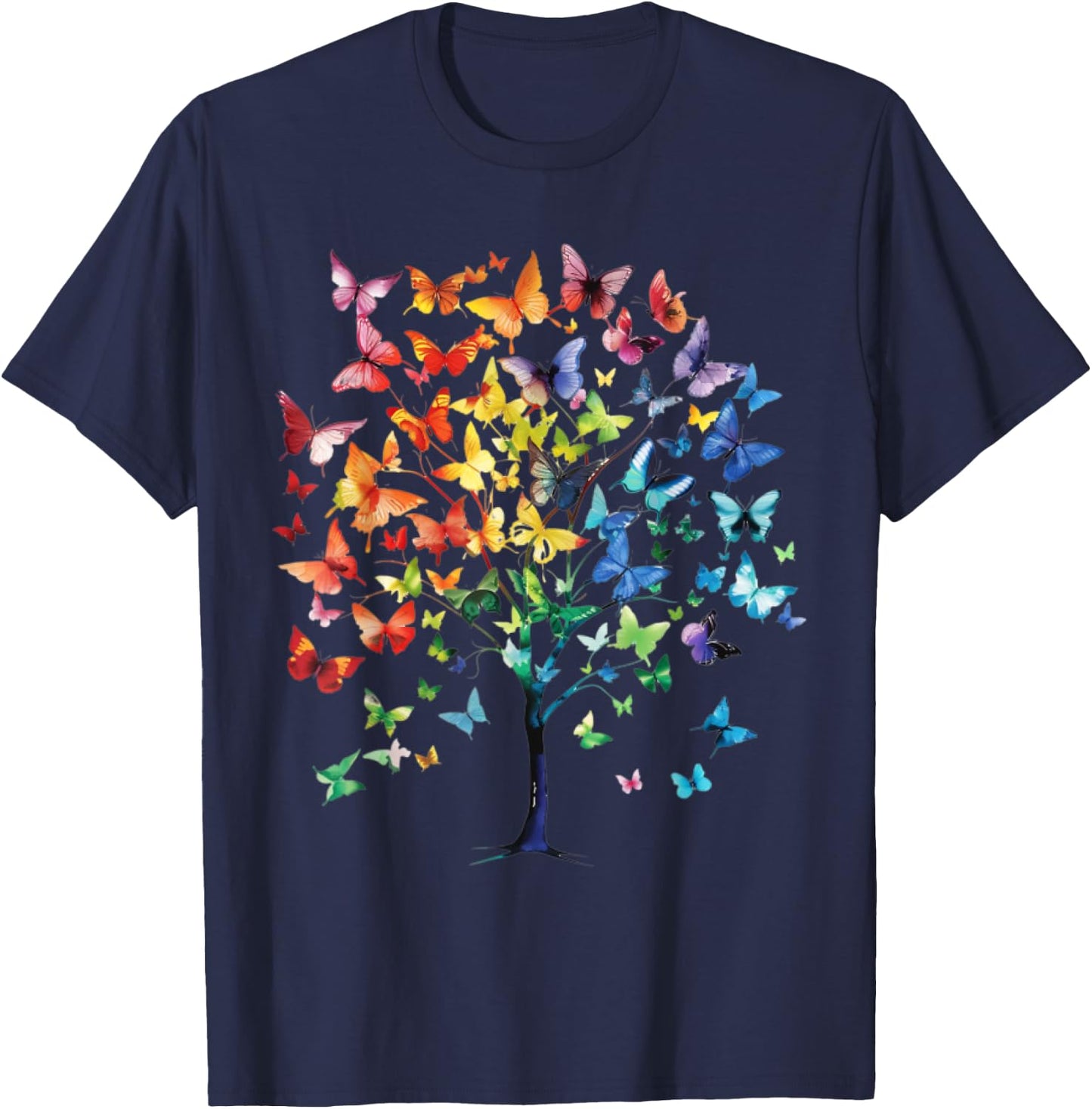 Butterfly Tree - Lepidopterist Butterfly Lover Butterflies T-Shirt - T-Shirt | Navy