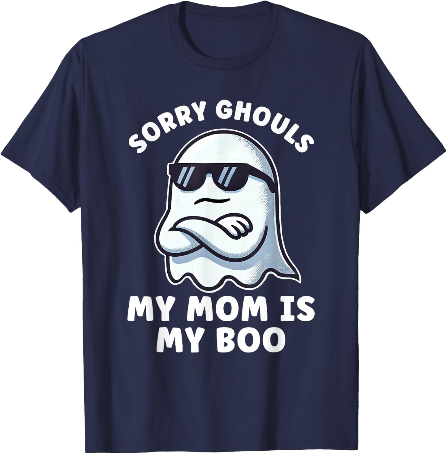 Halloween Ghost My Mama is my Boo Boys Kids Mom is my Boo T-Shirt - T-Shirt | Navy