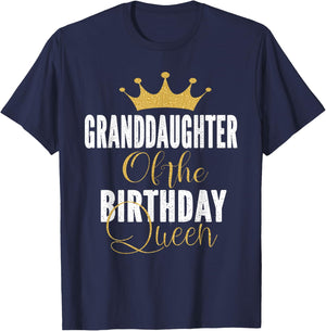 Granddaughter Of The Birthday Queen Women Bday Gift T-Shirt - T-Shirt | Navy