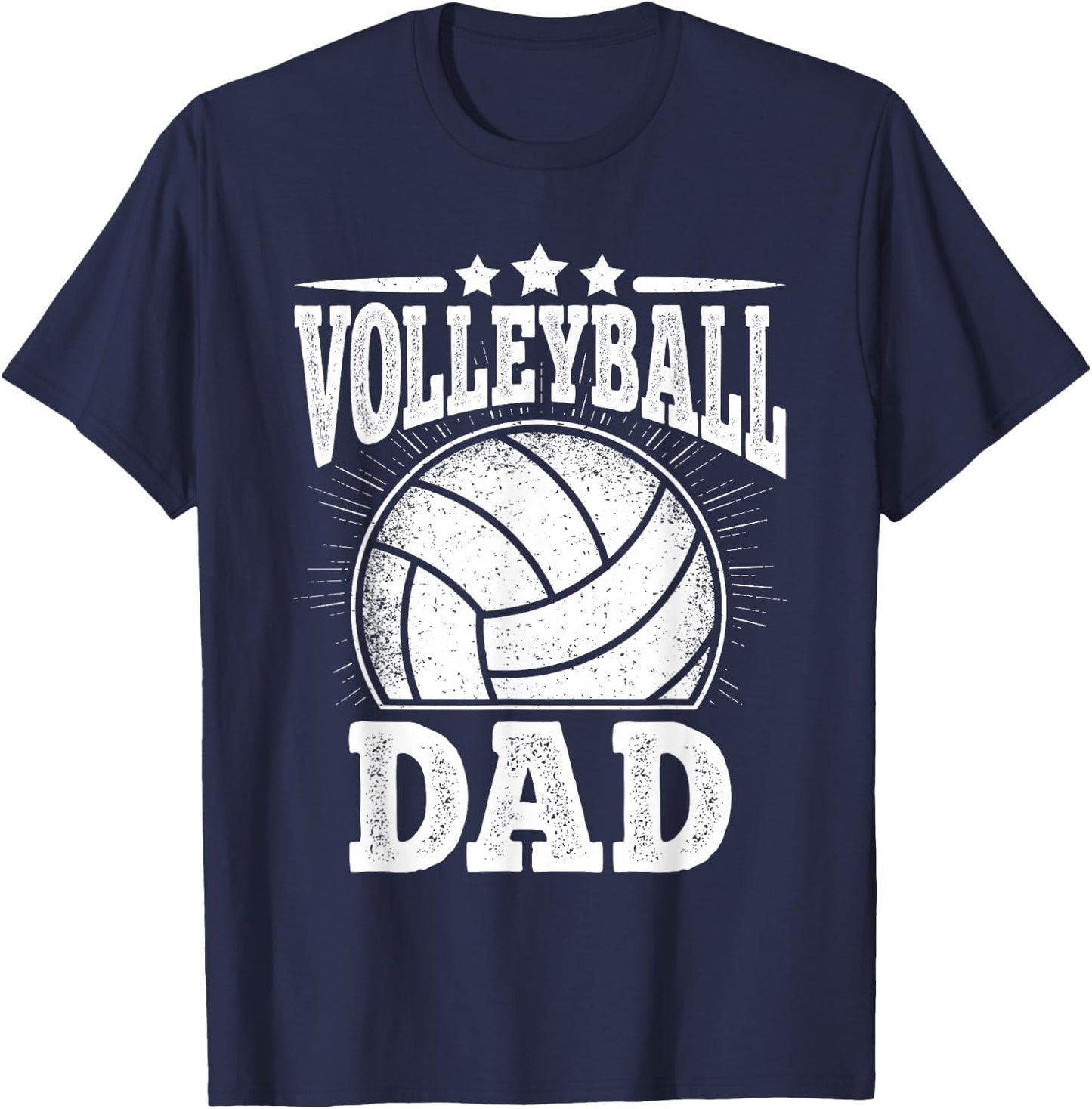 Funny Volleyball Dad Vintage Daddy Volleyball Player Men T-Shirt - T-Shirt | Navy