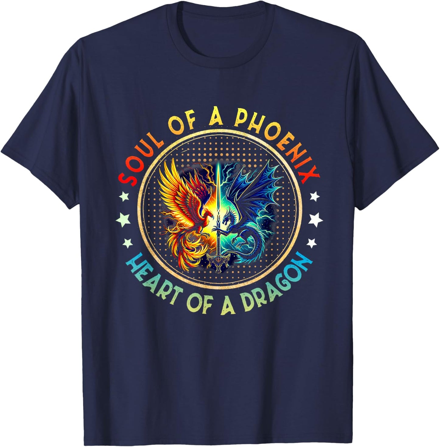 Soul Of Dragon Heart Of A Phoenix Women Kid T-Shirt - T-Shirt | Navy