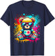 Colorful Teddy Bear with Sunglasses T-Shirt - T-Shirt | Navy